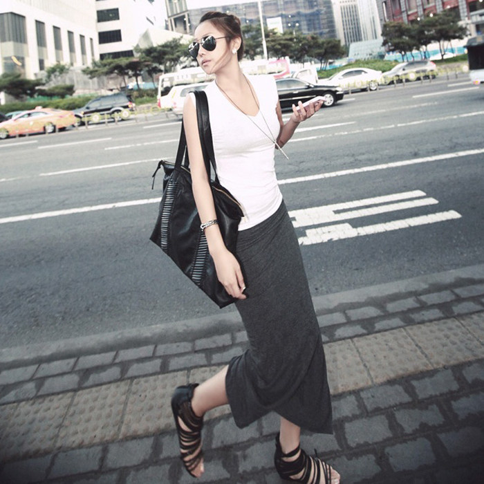 2012新款短袖t恤韩版 女白色纯棉修身显瘦V领无袖T恤<span class=H>jean</span> ou韩国