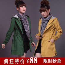双11 Tmall狂欢节 新款休闲女装韩版中长款外套修身女式风衣C1519