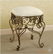 欧式铁艺小凳子换鞋凳椅子，床边凳梳妆椅休闲桌椅椅凳