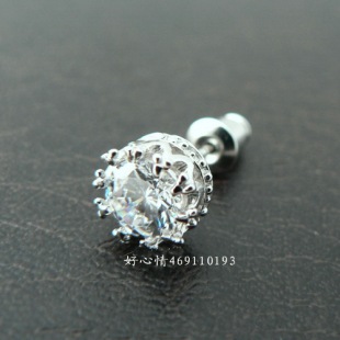  不过敏饰品*925纯银钻石耳钉*超闪八心八箭瑞士美钻*单只