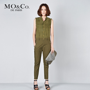 MO&Co. 摩安珂 2012春夏新品 M111CAS07休闲连身裤纯色连体裤moco