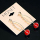 外贸饰品monet LOGO红色球耳环