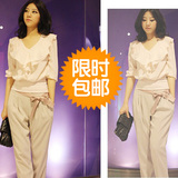 艾莱依 休闲裤 女宽松 韩版 修身 大码夏装 小脚铅笔裤（可配套）