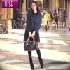 O.SA2011秋冬装新款女装韩版大码兔毛领冬季长袖连衣裙子L11064