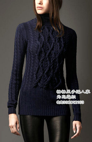 高档欧美大牌博柏利来图订做女式<em>毛衣</em> <em>手织</em>棒