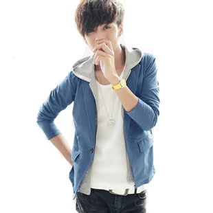  秋装新款韩版男装修身潮修身男士休闲西服外套小西装小西服