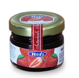  瑞士进口:英雄Hero迷你瓶装草莓果酱 无人工色素防腐剂 28.3g/瓶