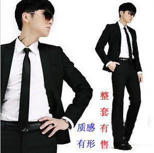 四季可穿 韩版一粒扣男士西服外套时尚休闲修身男士西装套装