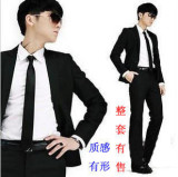 四季可穿 韩版一粒扣男士西服外套时尚休闲修身男士西装套装
