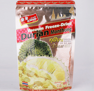  T泰国原装进口果宝金枕头榴莲干100gfruitking泰国榴莲干5袋包邮