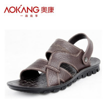 Aokang/奥康2012新款男凉鞋日常休闲沙滩鞋 铆钉凉拖两用专柜正品
