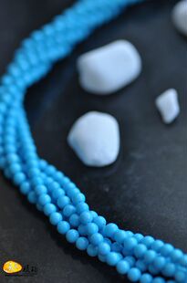  流光家 顶级品质 天然美国绿松石 4mm 蓝松/瓷松佛珠/散珠 保真