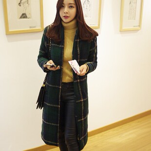 <em>淘宝网</em>韩国<em>代购女装</em>韩版长款修身百搭格子休闲