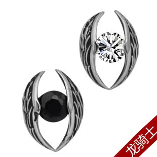  复古天使双翼 精钢时尚韩版潮男士首饰品男式耳钉男款耳丁