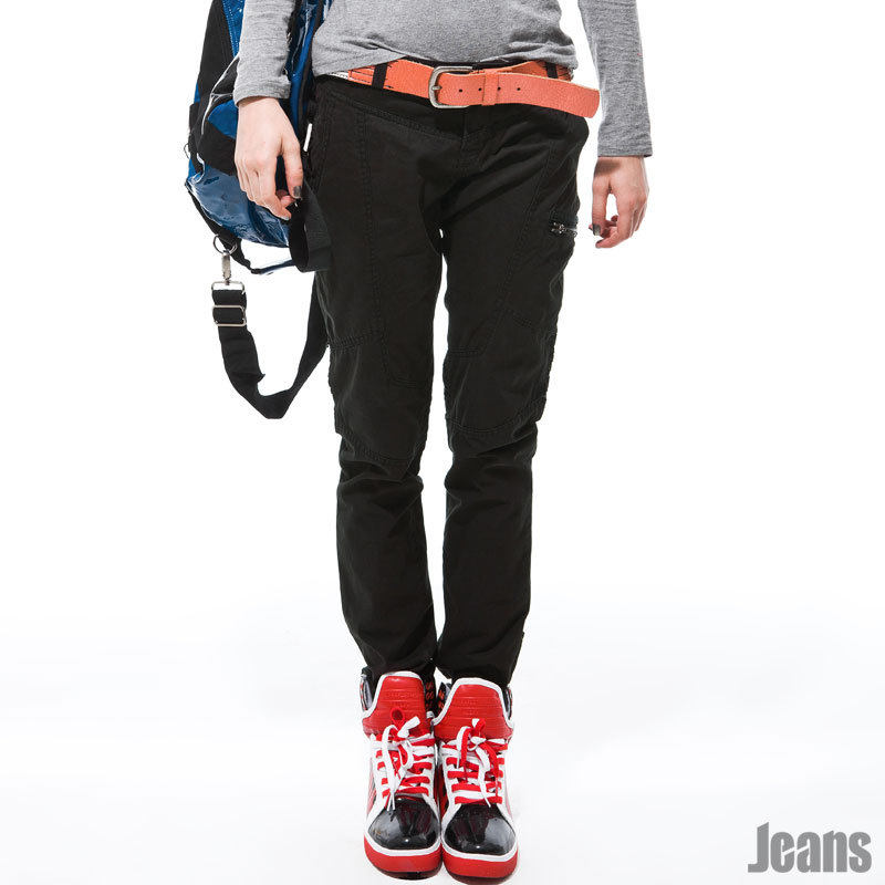 新款太平鸟<span class=H>JEANS</span>冬季女装多结构休闲裤AG1050621