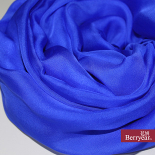 Berryear brand genuine treasure blue pure color long silk scarves silk scarves silk scarves shawls