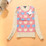 2011冬款贝蕾地 女童中<em>领</em> 圆领<em>毛衣</em> 全棉线衣 