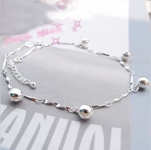  925纯银饰品/时尚韩国热销新款女友礼物/可爱铃铛脚链
