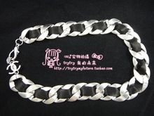 Chanel clásico doble C de Chanel de cintas de seda que usar collares de cadena de color negro y plata collar corto