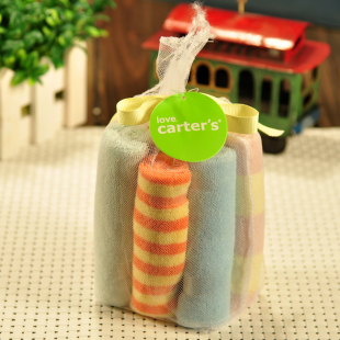 美国正品carter's卡特 中方巾 喂奶巾 小毛巾 礼袋装手帕 8条装