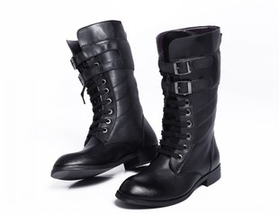  最新特价欧版时尚男式长筒皮靴马靴户外牛仔男靴子