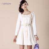 Nemow南梦2012新款春装女装蝴蝶方领单排扣裙摆长袖风衣A1E023