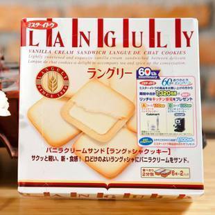  日本原装进口零食 食品 Languly依度香草夹心饼138g 堪比白色恋人