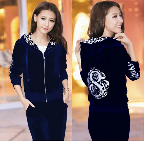 14春装金丝绒套装 <em>女式</em>中年<em>运动服</em>套装女春秋