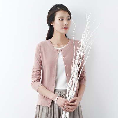 长袖<em>针织开衫女</em>初棉<em>2014春装</em>新款女装修身圆