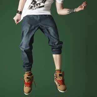  英伦潮牌URBAN FOX春夏季新款正品薄男士哈伦裤萝卜裤牛仔裤J-23