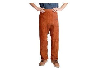 咖啡色单前幅皮裤 电焊裤 焊接裤 电焊防护裤