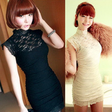 ╰☆惜雯☆╮实拍 2012 淑女 立领性感 蕾丝礼服 连衣裙 修身旗袍