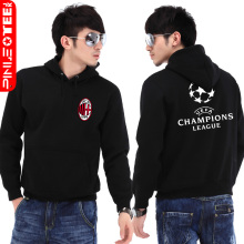Pinot AC Milan Serie A soccer Champions hooded pullover sweater coat Korean men and women spring loaded big yards