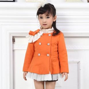  春装新款女童装 韩版小中大童儿童风衣呢子大衣 甜美公主外套