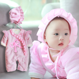  婴儿衣服 满月服 连体衣女宝宝 新生儿棉衣外出服保暖衣/送礼佳品