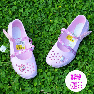  出口高档无味女童沙滩鞋 可爱超轻洞洞鞋 女童凉鞋 粉色公主鞋