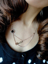 Bvlgari Bvlgari 14k colgante de oro collar anillo de collar de conchas de titanio negro largo de la cadena de acero