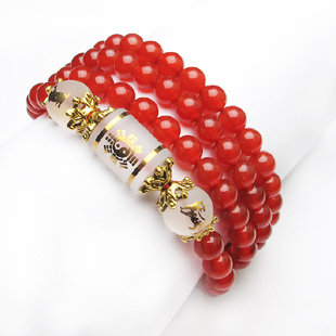  开光红玛瑙六度六合寅亥持戒佛手链属虎属猪者年 加强版