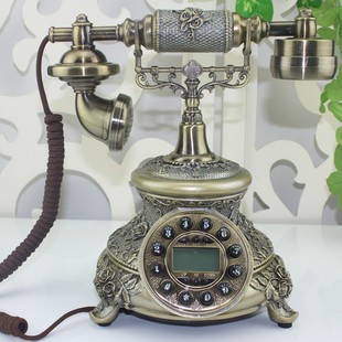 欧式田园电话机仿古复古 时尚创意来电显示座机 家用电话机