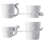 日本Kinto出品 可爱的动物图案+尾巴造型手柄马克杯Mugtail