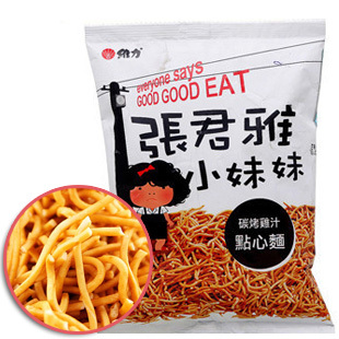  台湾进口零食 张君雅小妹妹 碳烤鸡汁点心面100克/袋