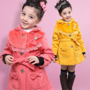  女童外套新款 冬装 童装韩版 加厚棉衣  韩版 儿童风衣 棉服