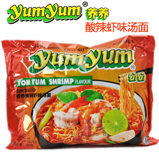  泰国进口零食品 养养冬荫功酸辣虾味汤面 方便面速食泡面单包70g