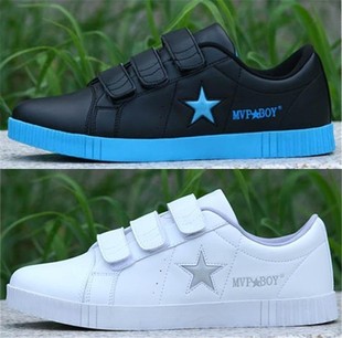  春秋季搭扣英伦风透气休闲男鞋韩版时尚潮流平跟板鞋子