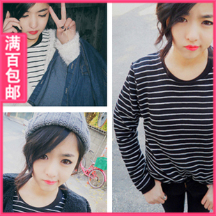 <em>淘宝网</em>2014<em>春装女装</em>新款韩版长袖T恤宽松<em>上衣</em>