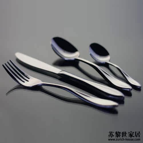 欧洲名品品牌不锈钢西餐牛排餐具 大波斯菊 餐刀餐叉勺子四件套
