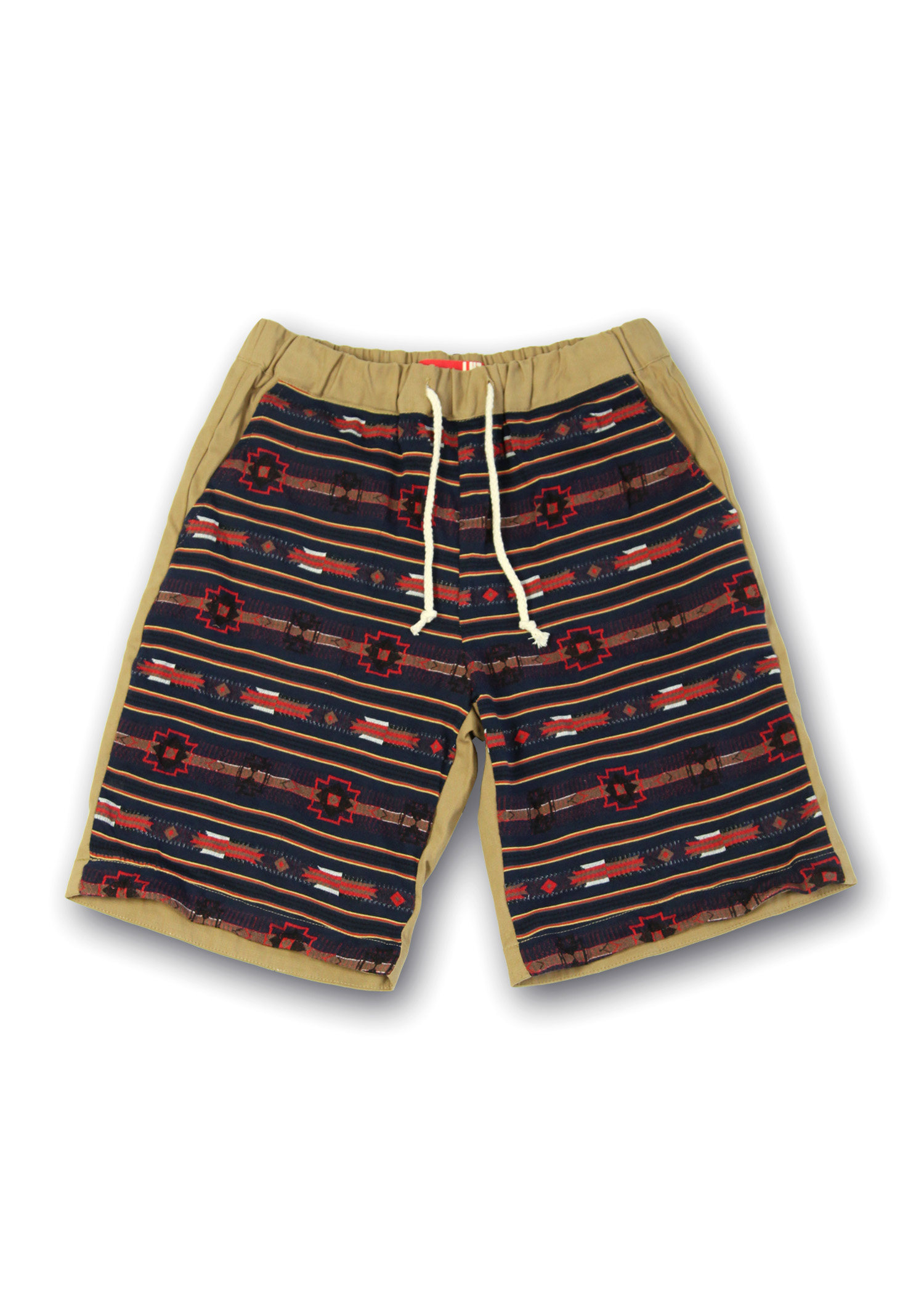 【<em>设计</em>师品牌LHZ】 印第安民族<em>图案</em> 拼接<em>短裤</em>