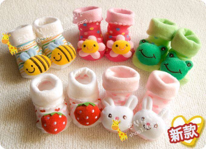 日单正品baby socks 新生儿婴儿袜子 带防滑颗粒 盒装