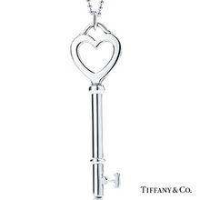 Genuina del corazón de Tiffany clave del anillo de joyería de plata 925 collar colgante de plata collar de pareja