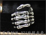 hide喜欢的CRAZY PIG手骨骷髅，骷髅手指戒指*进口*925银